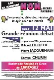 Jeudi 12 mai, loi travail, grand meeting à Limoges avec Gérard Filoche, (…)