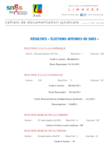 Bulletin académique 384sup - Juin 2021 - Résultats élections internes