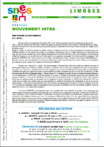 Bulletin académique spécial mouvement intra 2016