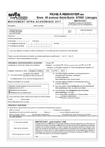 Mouvement INTRA CPE et COPSY - Pensez à votre fiche de suivi syndical