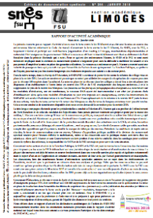 Bulletin académique 356 - Janvier 2018 - Rapport d'activité académique