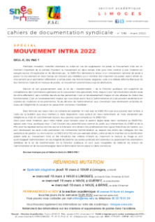 Bulletin académique 390 - Mars 2022 - Spécial Mouvement Intra