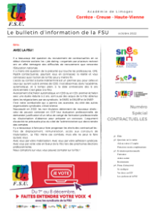 Bulletin contractuels - Octobre 2022