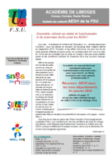 Bulletin du collectif AESH FSU académique - Décembre 2019