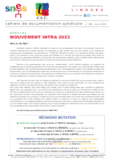 Bulletin académique 396 - Mars 2023 - Spécial Mouvement Intra