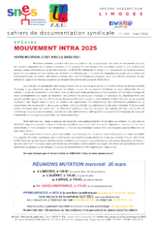 Bulletin académique 413 - Mars 2025 - Spécial Mouvement Intra