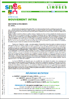 Bulletin académique spécial mouvement intra 2016