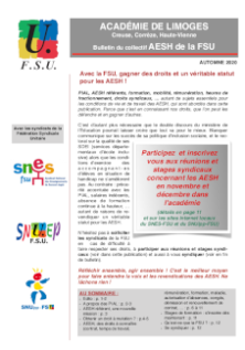 Bulletin du collectif AESH FSU académique - Octobre-Novembre 2020
