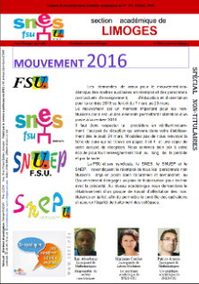 Bulletin non-titulaire n°341 février 2016