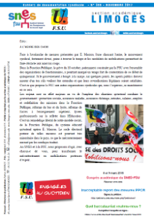 Bulletin académique 355 - Novembre 2017