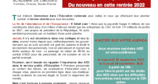 Bulletin académique 393sup - Septembre 2022 - Spécial AED