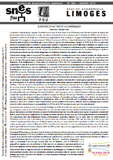 Bulletin académique 356 - Janvier 2018 - Rapport d'activité académique