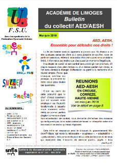 Bulletin du collectif AED/AESH FSU académique - Mai Juin 2018