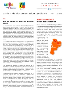 Bulletin académique 360 - Août 2018