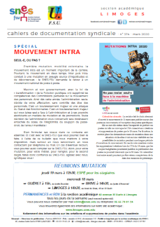 Bulletin académique 374 - Mars 2020 - Spécial mouvement intra