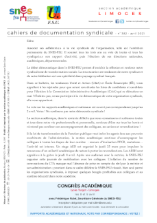 Bulletin académique 382 - Avril 2021