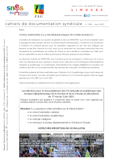 Bulletin académique 383 - Mai 2021