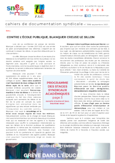 Bulletin académique 386 - Septembre 2021