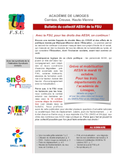 Bulletin du collectif AESH FSU académique - Automne 2021