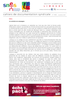Bulletin académique 402 - Novembre 2023