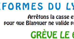 Réforme du lycée et du bac, conditions de travail dégradées. Tous en grève (…)