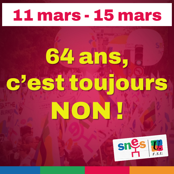 Mercredi 15 mars - En grève et dans les manifestations pour nos retraites