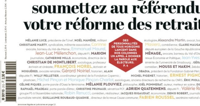 Pétition L'Humanité : Monsieur le Président, soumettez au référendum (…)