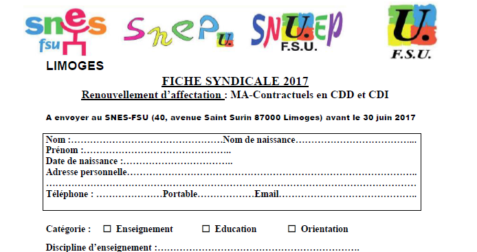 Mouvement des contractuels pour la rentrée 2017