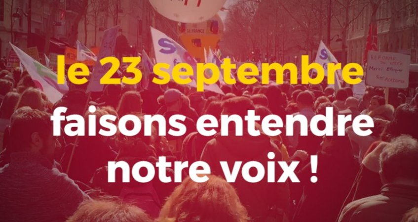 Le 23 septembre 2021, faisons entendre notre voix ! - Tous en grève