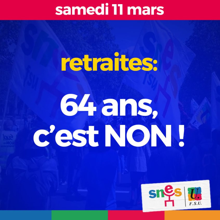 Samedi 11 mars - Nouvelle journée de mobilisation contre la réforme des (…)