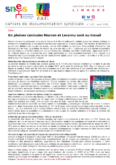 Bulletin académique 422 - Août 2026