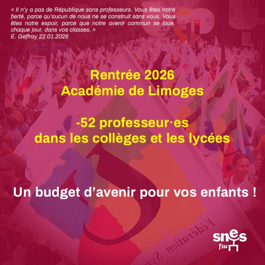 Rentrée 2026 dans les collèges et lycées de l'académie de Limoges :&nbsp;(…)